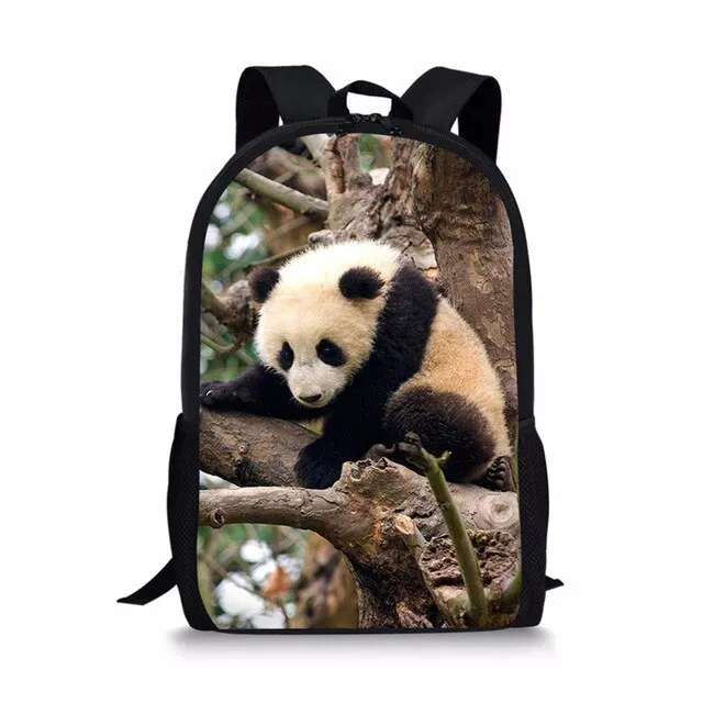 3D Panda Print Men Backpack