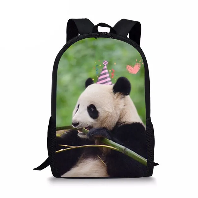 3D Panda Print Men Backpack