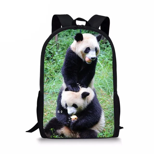 3D Panda Print Men Backpack