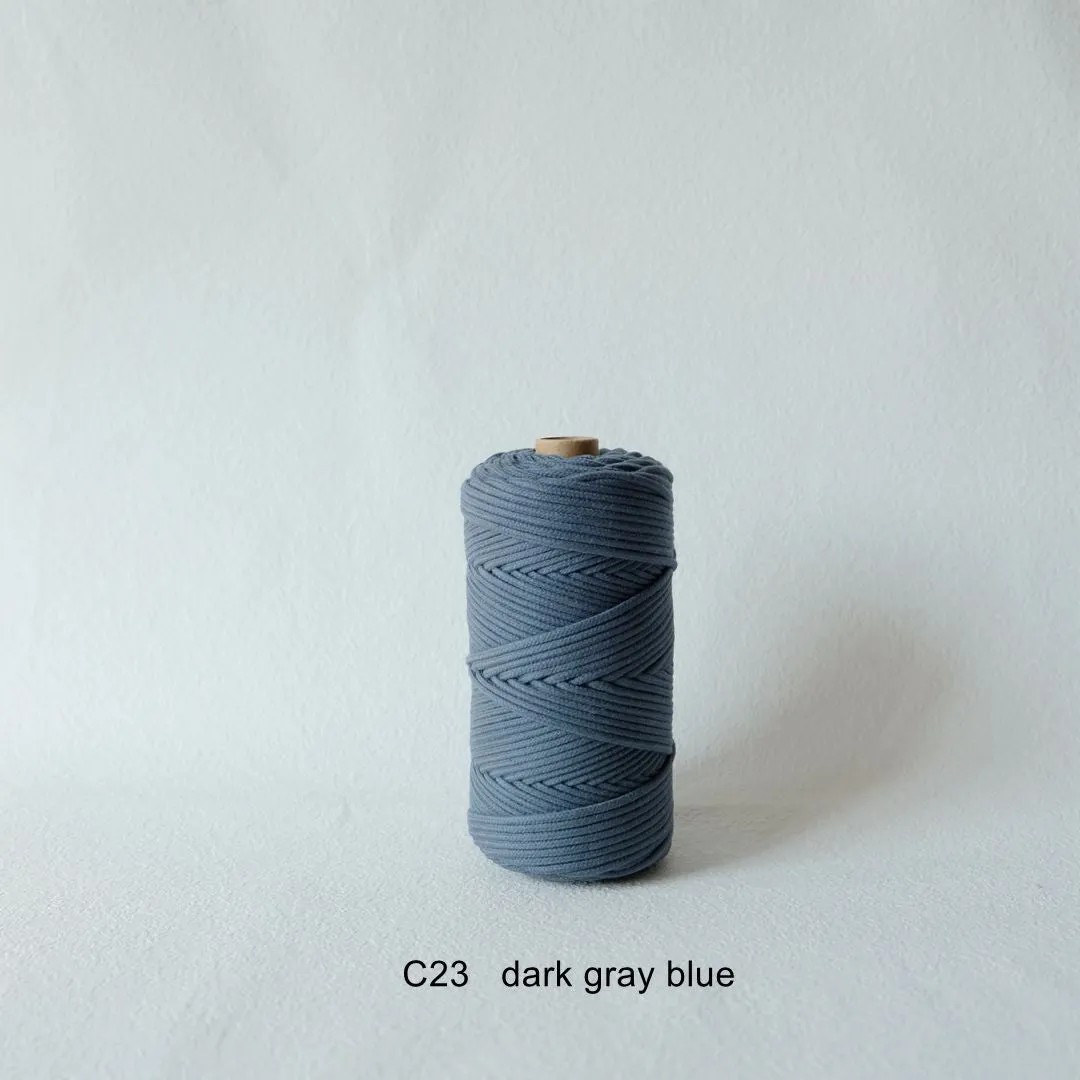 3MM MACRAME BRAIDED - CORED - DARK GREY BLUE