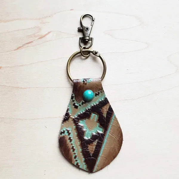 Authentic Leather Keychain TURQUOISE NAVAJO