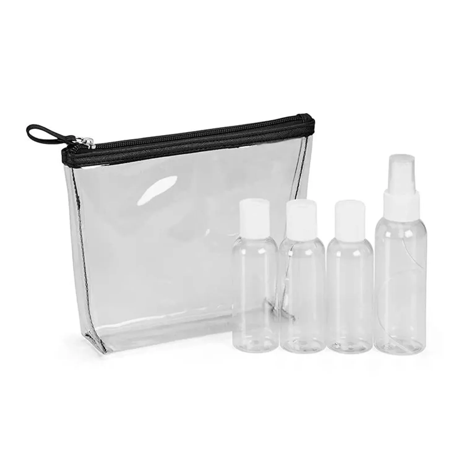 Basics Conair Clear PVC Water Resistant Purse Kit with Travel Bottles