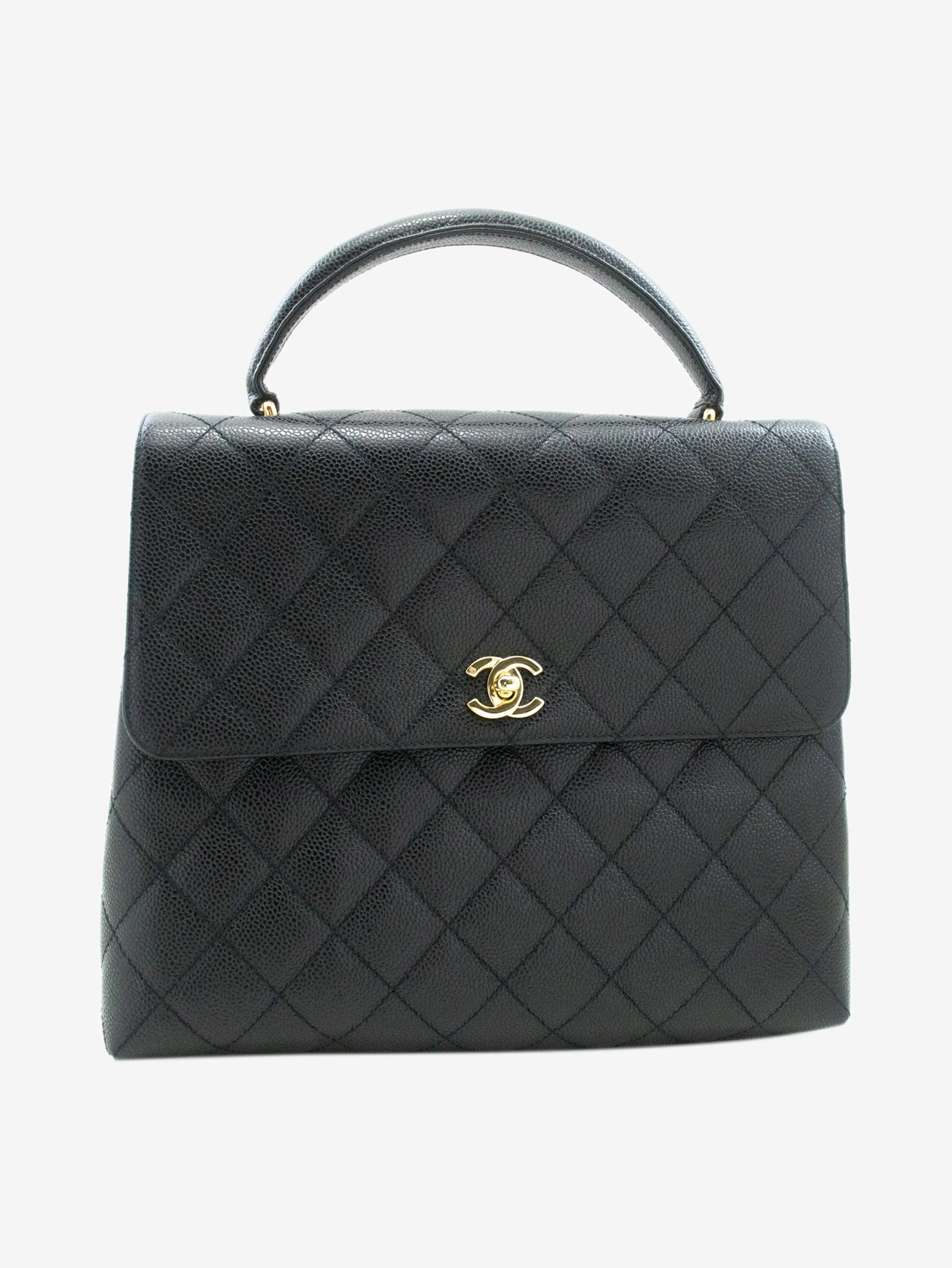 Black vintage 2002 Caviar leather Kelly top handle bag