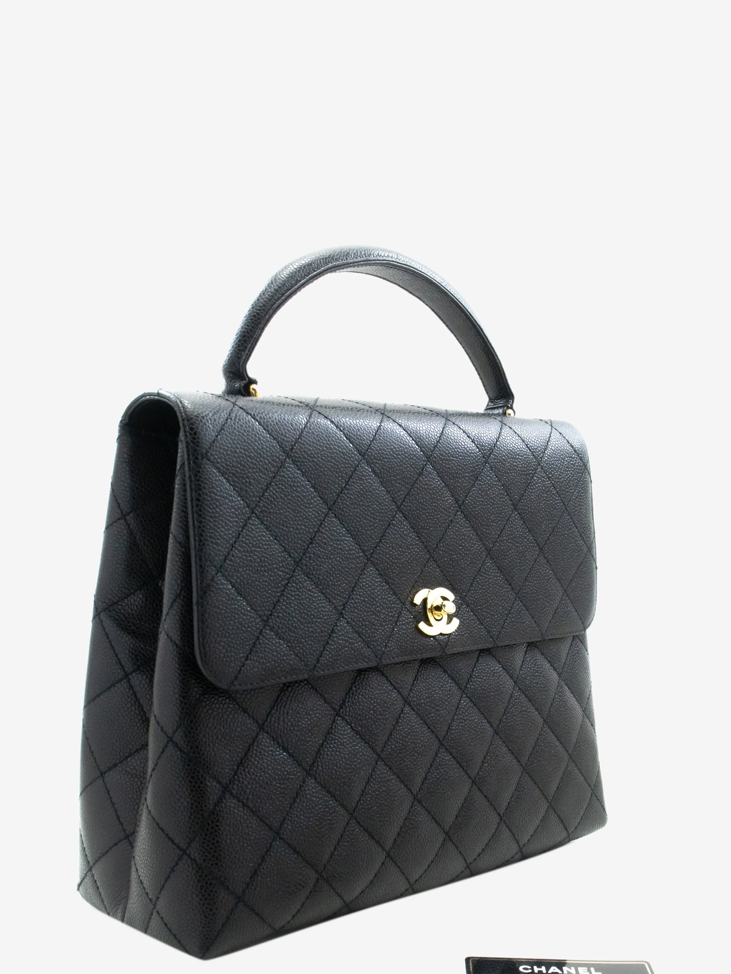 Black vintage 2002 Caviar leather Kelly top handle bag