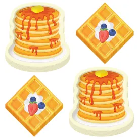 Breakfast & Brunch Party Supplies - Pancake Paper Dinner Plates and Waffle Lunch Napkins (16 Plates & Napkins)