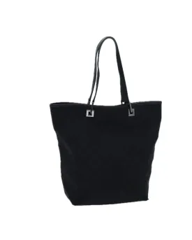 Canvas Tote Bag with GG Print in Black from Italy