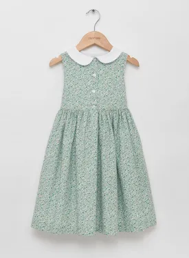 Clara Button Dress in Green Floral