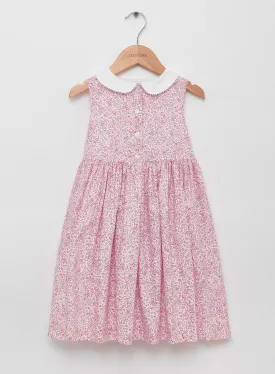 Clara Button Dress in Pink Ditsy