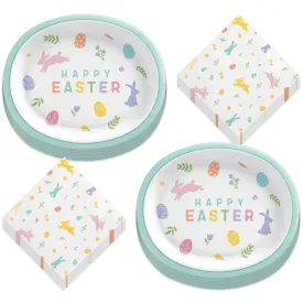 Happy Easter Wishes Oval Paper Dinner Plates and Lunch Napkins