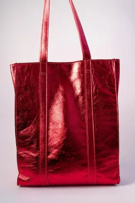 Harpers Emporium Never Full Tote in Metallic Red