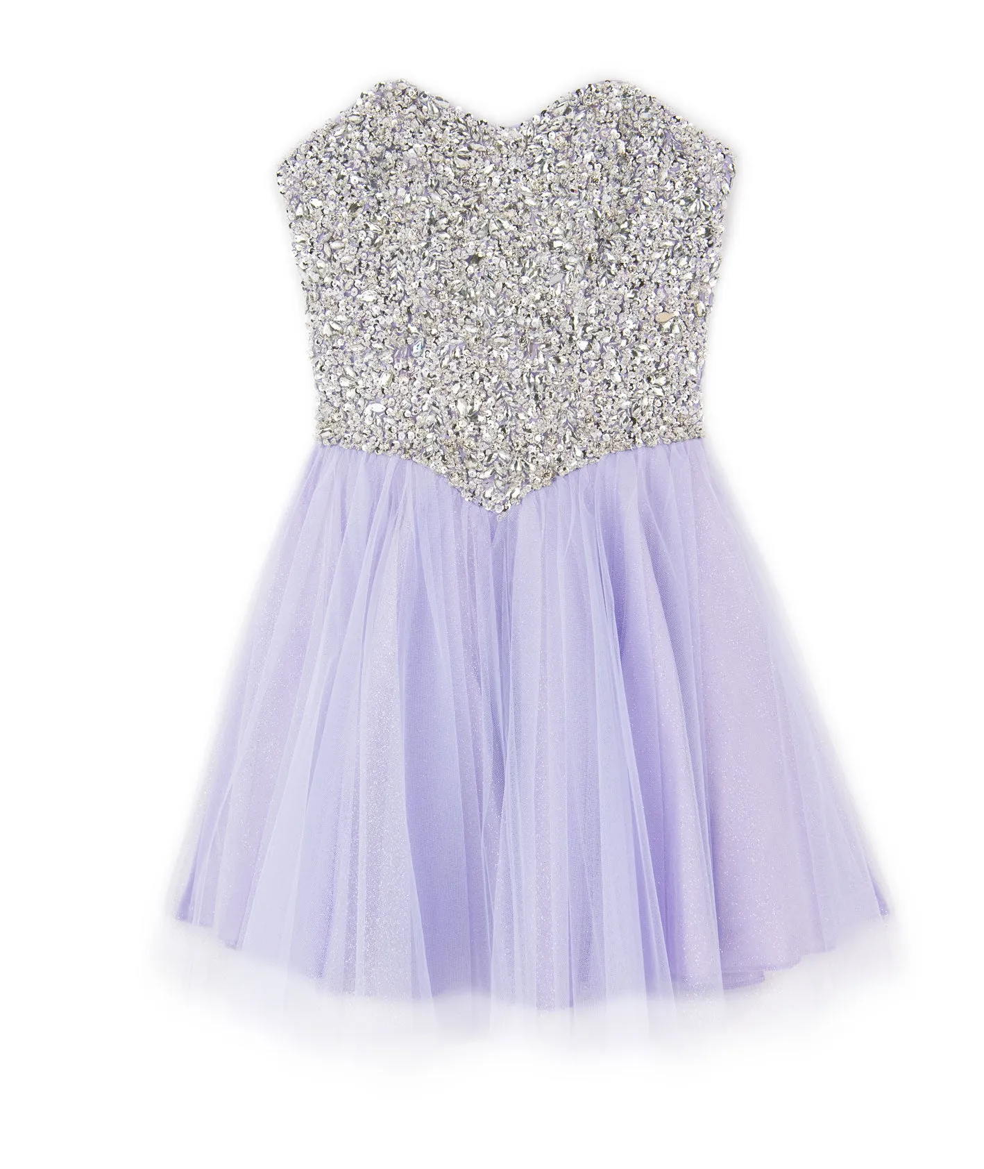 Jovani Girls Lilac Talia Crystal Tulle Dress