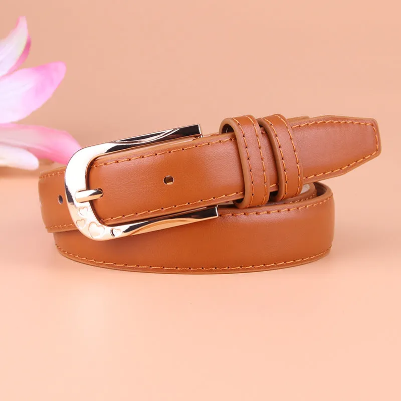 Korean Style Versatile Women's Wide Belt PU Leather Decorative Pin Buckle Casual Belt Women