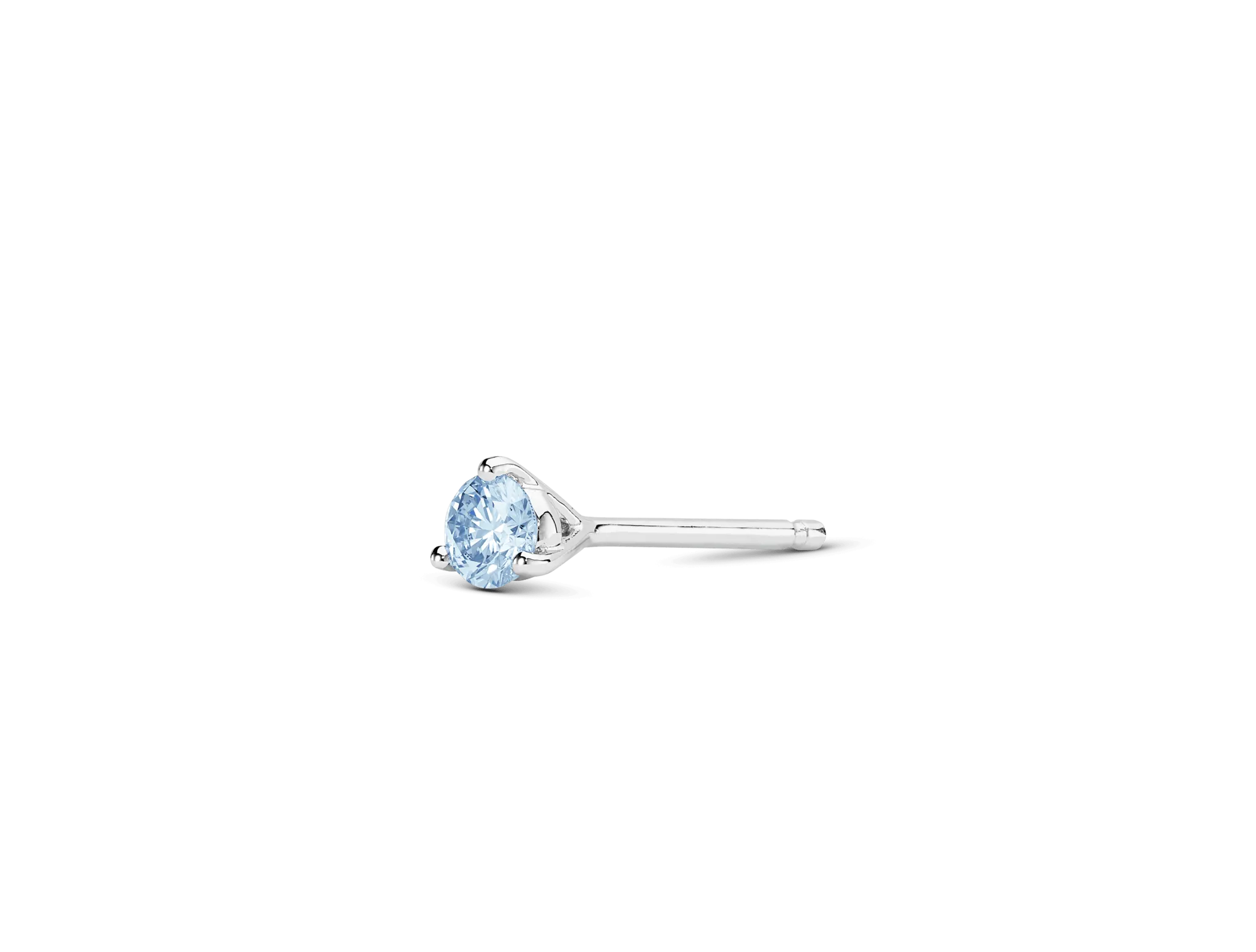 Lab-Grown Diamond ⅛ct. Mini Round Brilliant Solitaire Stud | Blue