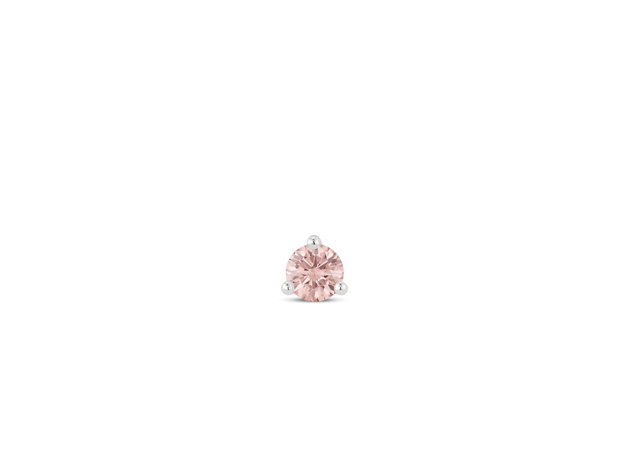 Lab-Grown Diamond ⅛ct. Mini Round Brilliant Solitaire Stud | Pink