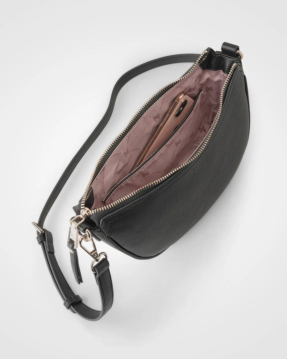 Layla Zip Top Curved Crossbody