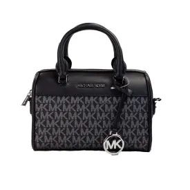 Michael Kors Travel XS Black Silver PVC Duffle Crossbody Bag