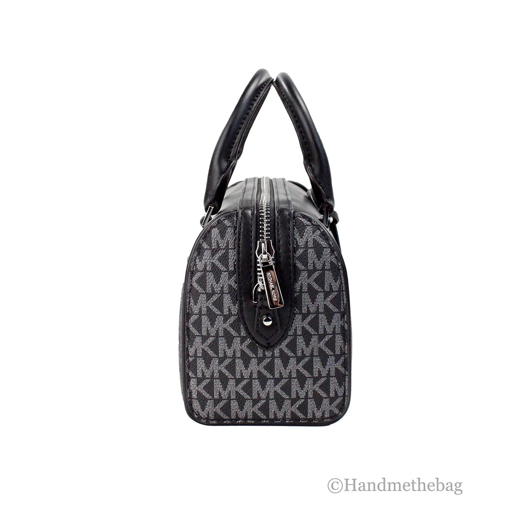 Michael Kors Travel XS Black Silver PVC Duffle Crossbody Bag