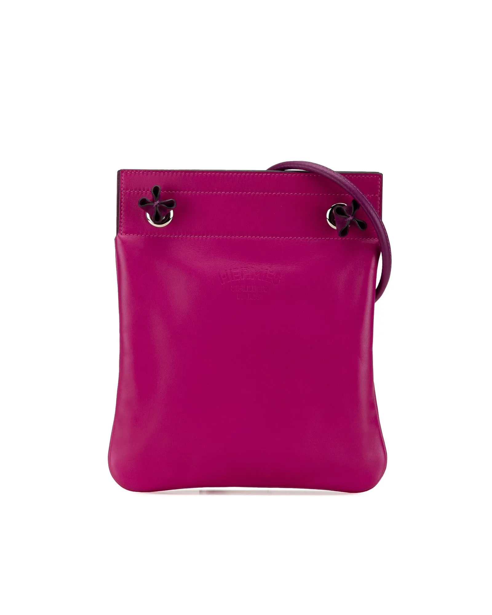 Mini Leather Aline Bag with Rolled Strap and Open Top