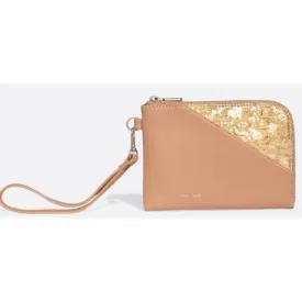 Pixie Mood Stacy Wristlet Apricot/Metallic Rose Cork