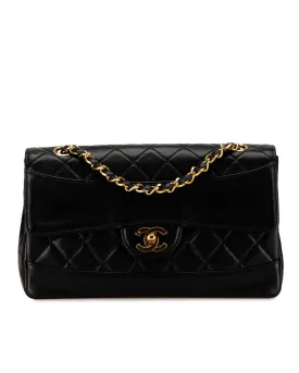 Quilted Lambskin Leather Flap Crossbody Bag with Chain Strap