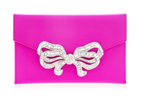 Satin Bow Envelope Fuchsia