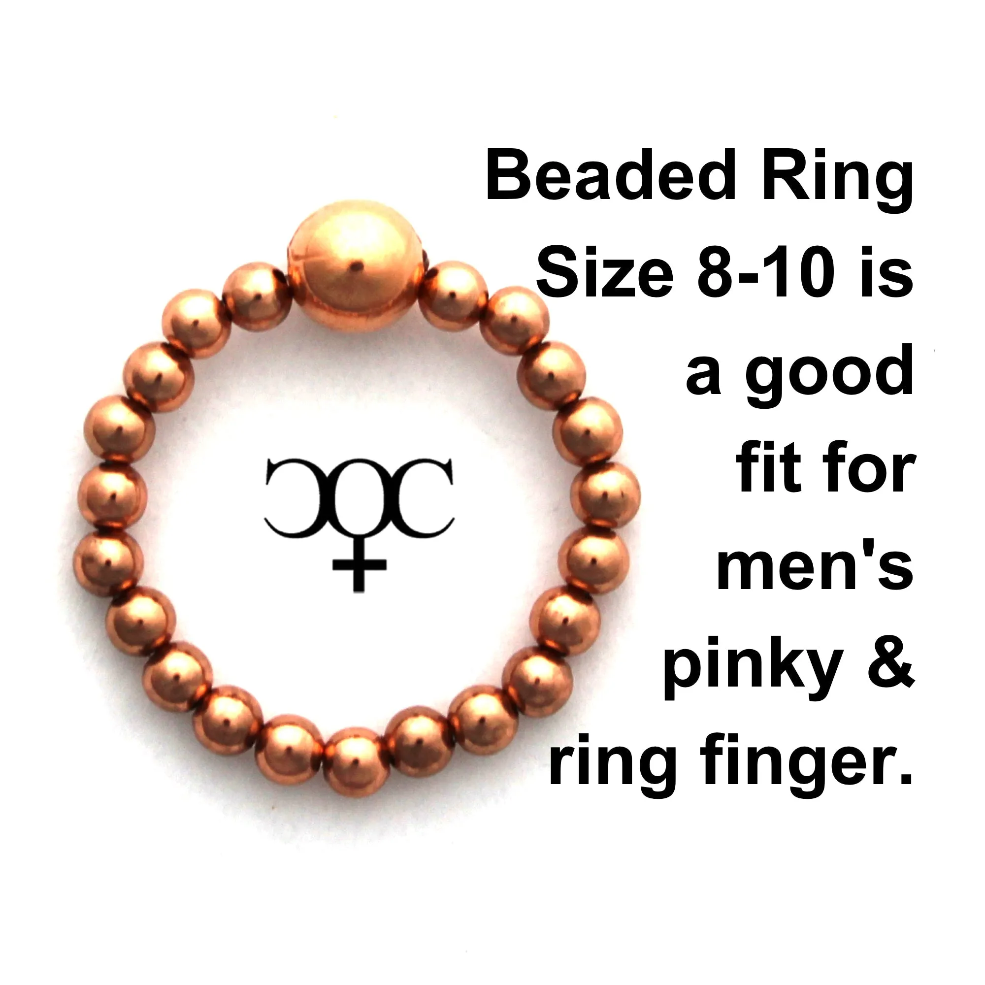 Set Of 2 Beaded Copper Rings Smooth And Fluted Copper Stacking Ring Set Copper Finger Toe Ring Set