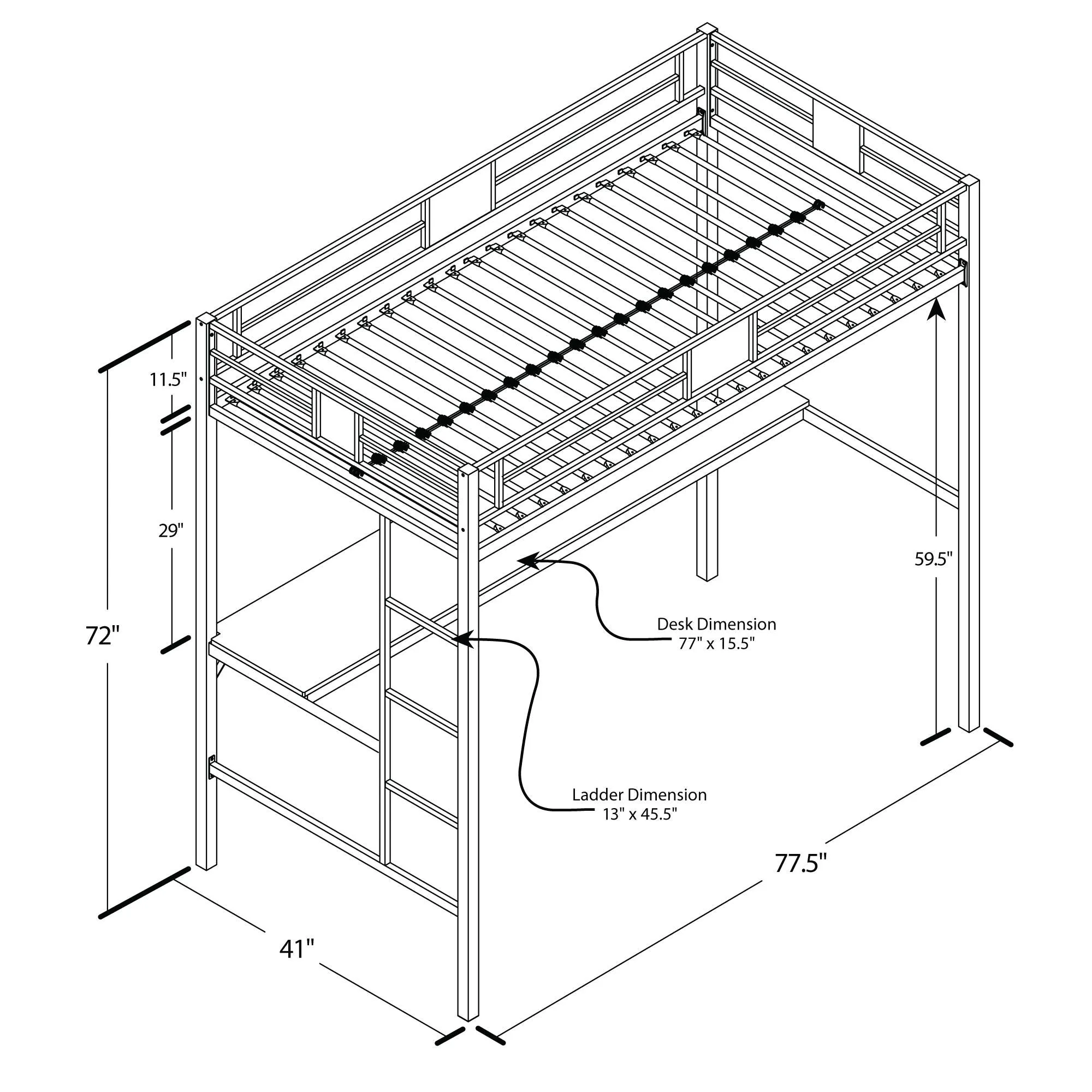 Silver Screen Loft Bed