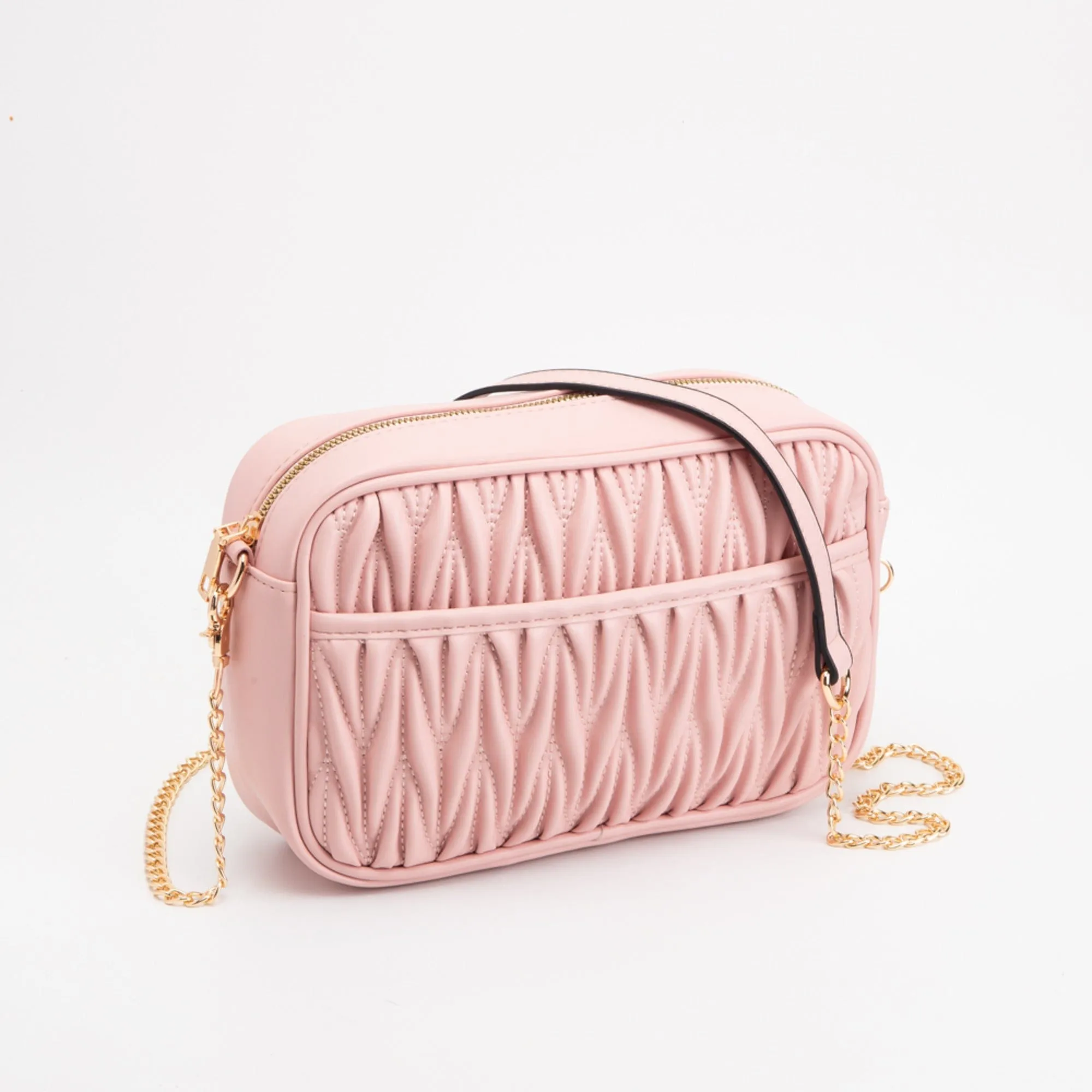 TG10542 Dana Textured Crossbody Bag With Chain Strap