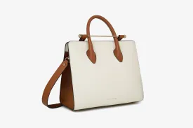 The Strathberry Midi Tote - Vanilla/Chestnut